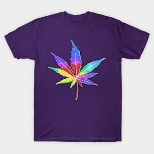 Colorful Cannabis Leaf T-Shirt T-Shirt